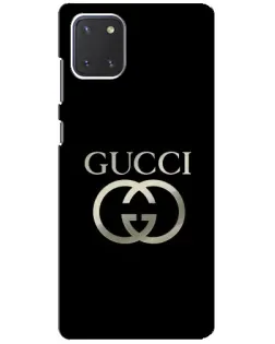 Чехол для Samsung Galaxy Note 10 Lite с картинкой «Gucci — золото на черном»