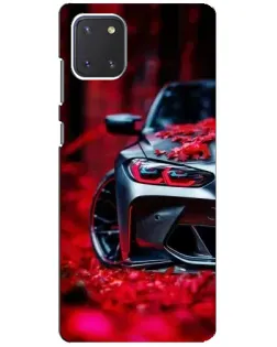 Чохол для Samsung Galaxy Note 10 Lite з картинкою «Спортивна BMW та квіти»
