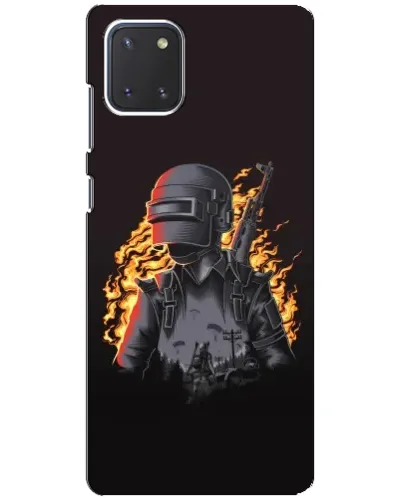 Чехол для Samsung Galaxy Note 10 Lite с картинкой «PUBG — огненный силуэт»