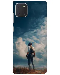 Чехол для Samsung Galaxy Note 10 Lite с картинкой «Герой PUBG на скале»