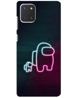 Чехол для Samsung Galaxy Note 10 Lite с картинкой «Among Us неон-арт»