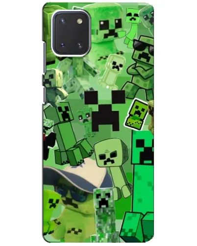 Чехол для Samsung Galaxy Note 10 Lite с картинкой «Криперы Minecraft»