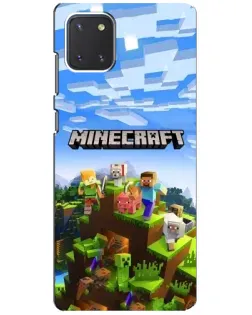 Чехол для Samsung Galaxy Note 10 Lite с картинкой «Minecraft классический мир»