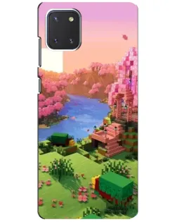 Чехол для Samsung Galaxy Note 10 Lite с картинкой «Розовое дерево Minecraft»