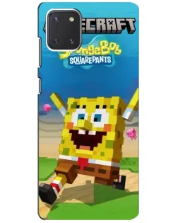 Чохол для Samsung Galaxy Note 10 Lite з картинкою «Губка Боб Minecraft»