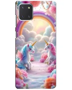 Чехол для Samsung Galaxy Note 10 Lite с картинкой «Радуга и единороги»