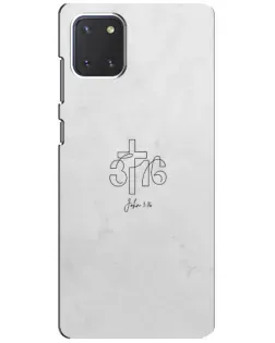 Чехол для Samsung Galaxy Note 10 Lite с картинкой «Иоанна 3:16 Крест» Чехол для Samsung Galaxy Note 10 Lite с картинкой «Иоанна 3:16 Крест»