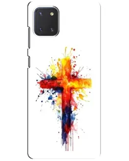 Чехол для Samsung Galaxy Note 10 Lite с картинкой «Акварельный крест»