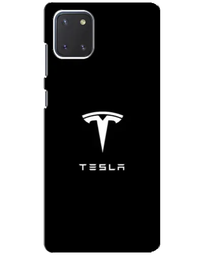 Чохол для Samsung Galaxy Note 10 Lite з картинкою «Tesla White Logo»
