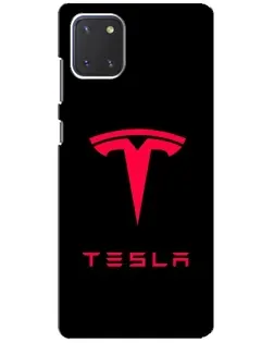 Чохол для Samsung Galaxy Note 10 Lite з картинкою «Tesla Red Logo»