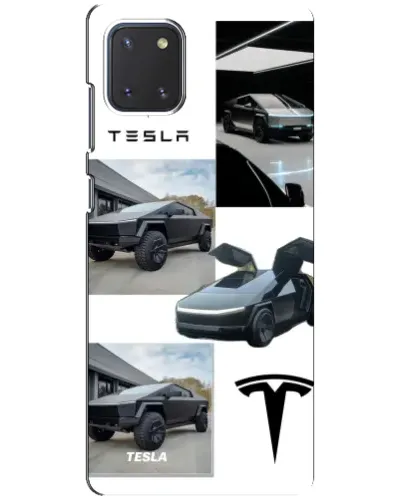 Чохол для Samsung Galaxy Note 10 Lite з картинкою «Колаж Cybertruck Tesla»