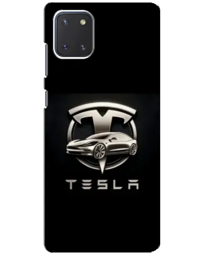 Чохол для Samsung Galaxy Note 10 Lite з картинкою «Tesla — срібне авто»