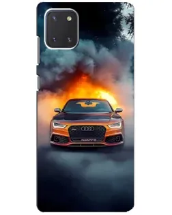 Чохол для Samsung Galaxy Note 10 Lite з картинкою «Audi у вогняному диму»