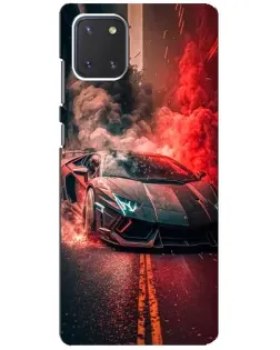 Чехол для Samsung Galaxy Note 10 Lite с картинкой «Lamborghini красный дым»
