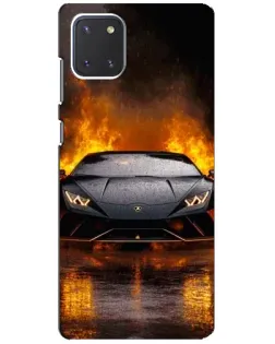 Чехол для Samsung Galaxy Note 10 Lite с картинкой «Lamborghini в огне»