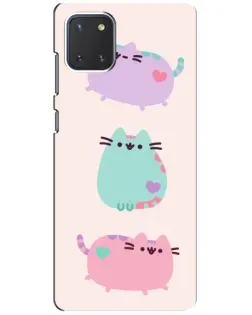 Чехол для Samsung Galaxy Note 10 Lite с картинкой «Pusheen трио»