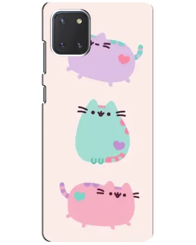 Чехол для Samsung Galaxy Note 10 Lite с картинкой «Pusheen трио»