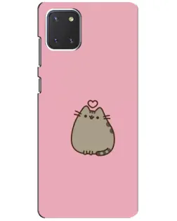 Чехол для Samsung Galaxy Note 10 Lite с картинкой «Pusheen сердце»
