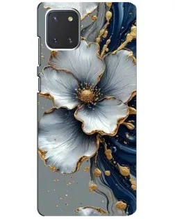 Чехол для Samsung Galaxy Note 10 Lite с картинкой «Белый цветок и золотой флюид» Чехол для Samsung Galaxy Note 10 Lite с картинкой «Белый цветок и золотой флюид»