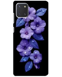 Чохол для Samsung Galaxy Note 10 Lite з картинкою «Фіолетові квіти з росою»