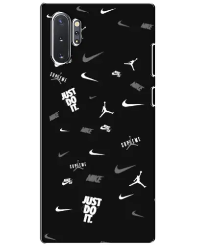 Чехол для Samsung Galaxy Note 10 Plus с картинкой «Nike Black Pattern»