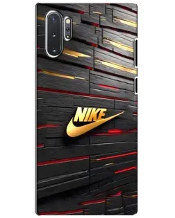 Чехол для Samsung Galaxy Note 10 Plus с картинкой «Золотой Nike на металле»