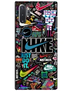 Чехол для Samsung Galaxy Note 10 Plus с картинкой «Яркий коллаж Nike»