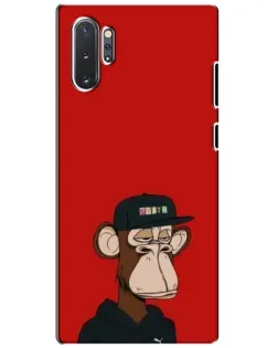 Чехол для Samsung Galaxy Note 10 Plus с картинкой «Bored Ape — красный фон» Чехол для Samsung Galaxy Note 10 Plus с картинкой «Bored Ape — красный фон»