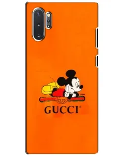Чехол для Samsung Galaxy Note 10 Plus с картинкой «Микки Маус Gucci — оранж»