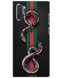 Чехол для Samsung Galaxy Note 10 Plus с картинкой «Gucci — змея на полосе»