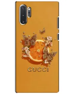 Чехол для Samsung Galaxy Note 10 Plus с картинкой «Gucci — золотые бабочки»