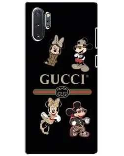 Чехол для Samsung Galaxy Note 10 Plus с картинкой «Gucci — герои Disney и монограмма»