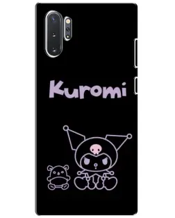 Чехол для Samsung Galaxy Note 10 Plus с картинкой «Kuromi — черный минимализм»