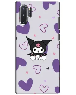 Чехол для Samsung Galaxy Note 10 Plus с картинкой «Kuromi и лавандовые сердца»