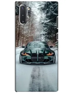 Чехол для Samsung Galaxy Note 10 Plus с картинкой «BMW в зимнем лесу»