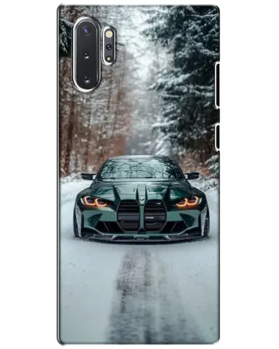 Чехол для Samsung Galaxy Note 10 Plus с картинкой «BMW в зимнем лесу»