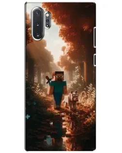 Чехол для Samsung Galaxy Note 10 Plus с картинкой «Стив в лесу»