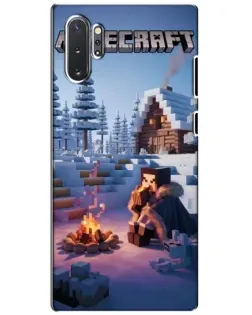 Чехол для Samsung Galaxy Note 10 Plus с картинкой «Зимний Minecraft»