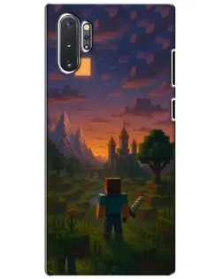 Чехол для Samsung Galaxy Note 10 Plus с картинкой «Стив у башни»