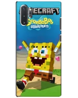 Чохол для Samsung Galaxy Note 10 Plus з картинкою «Губка Боб Minecraft»