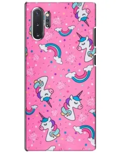 Чехол для Samsung Galaxy Note 10 Plus с картинкой «Unicorn паттерн розовый»