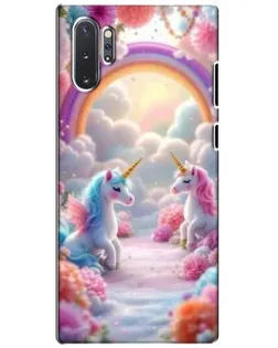 Чехол для Samsung Galaxy Note 10 Plus с картинкой «Радуга и единороги»