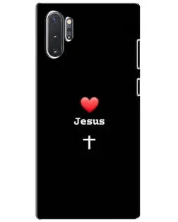 Чехол для Samsung Galaxy Note 10 Plus с картинкой «Сердце - Jesus»
