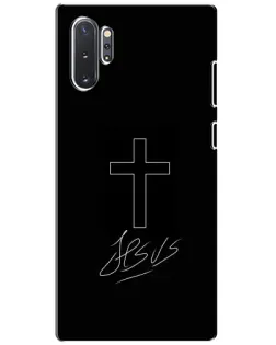 Чехол для Samsung Galaxy Note 10 Plus с картинкой «Графический крест Jesus» Чехол для Samsung Galaxy Note 10 Plus с картинкой «Графический крест Jesus»