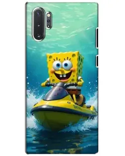 Чехол для Samsung Galaxy Note 10 Plus с картинкой «Спанч Боб на гидроцикле» Чехол для Samsung Galaxy Note 10 Plus с картинкой «Спанч Боб на гидроцикле»