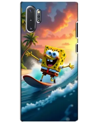 Чехол для Samsung Galaxy Note 10 Plus с картинкой «Губка Боб серфингист»