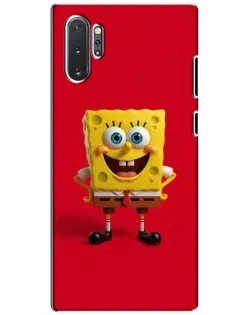 Чехол для Samsung Galaxy Note 10 Plus с картинкой «Спанч Боб на красном»