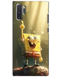 Чехол для Samsung Galaxy Note 10 Plus с картинкой «Сияющий Спанч Боб»