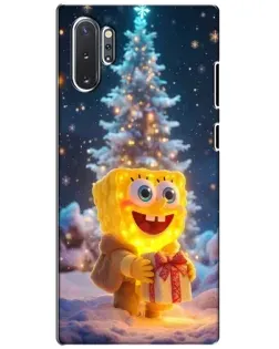 Чехол для Samsung Galaxy Note 10 Plus с картинкой «Рождественский Спанч Боб»