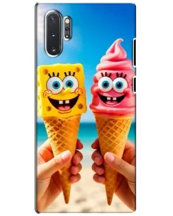 Чехол для Samsung Galaxy Note 10 Plus с картинкой «Спанч Боб мороженое»